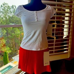 NWT white lululemon t with cap sleeves.